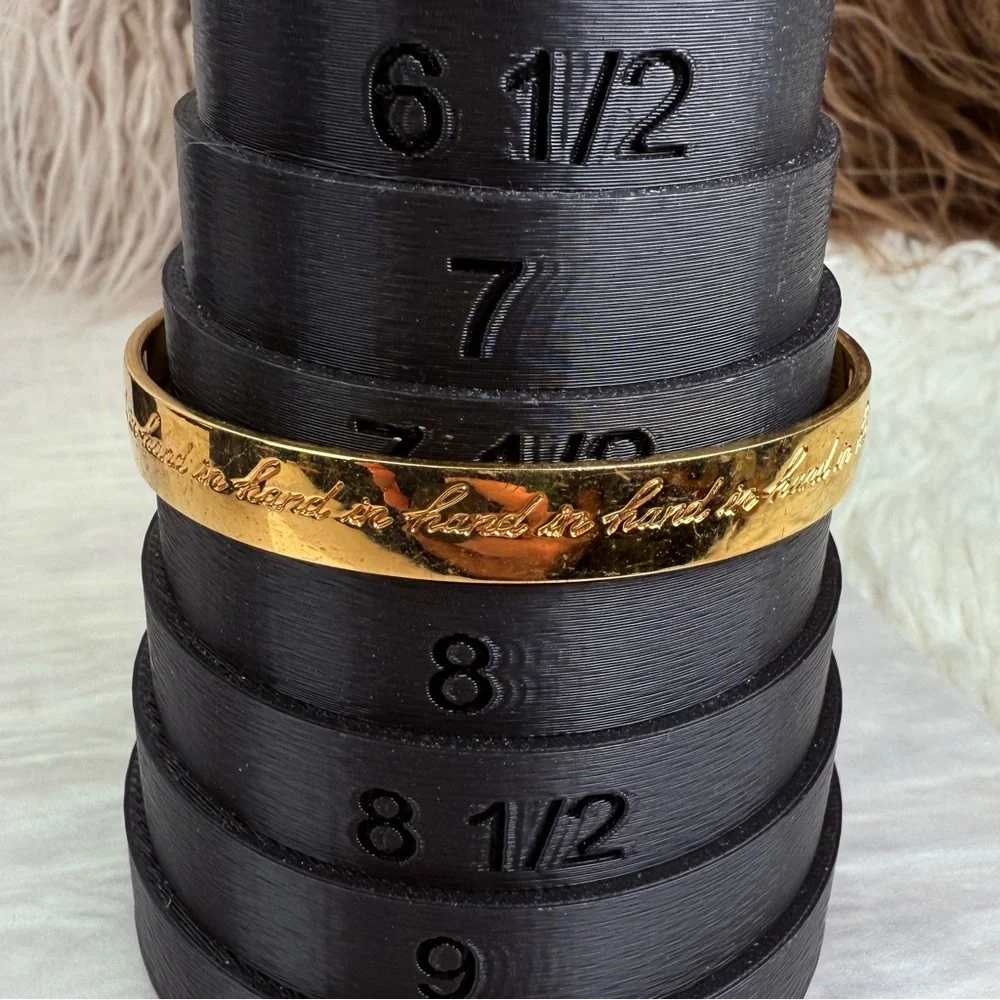 Kate Spade “Hand and Hand” inscribed Goldtone Bangle Bracelet - Picture 9 of 15